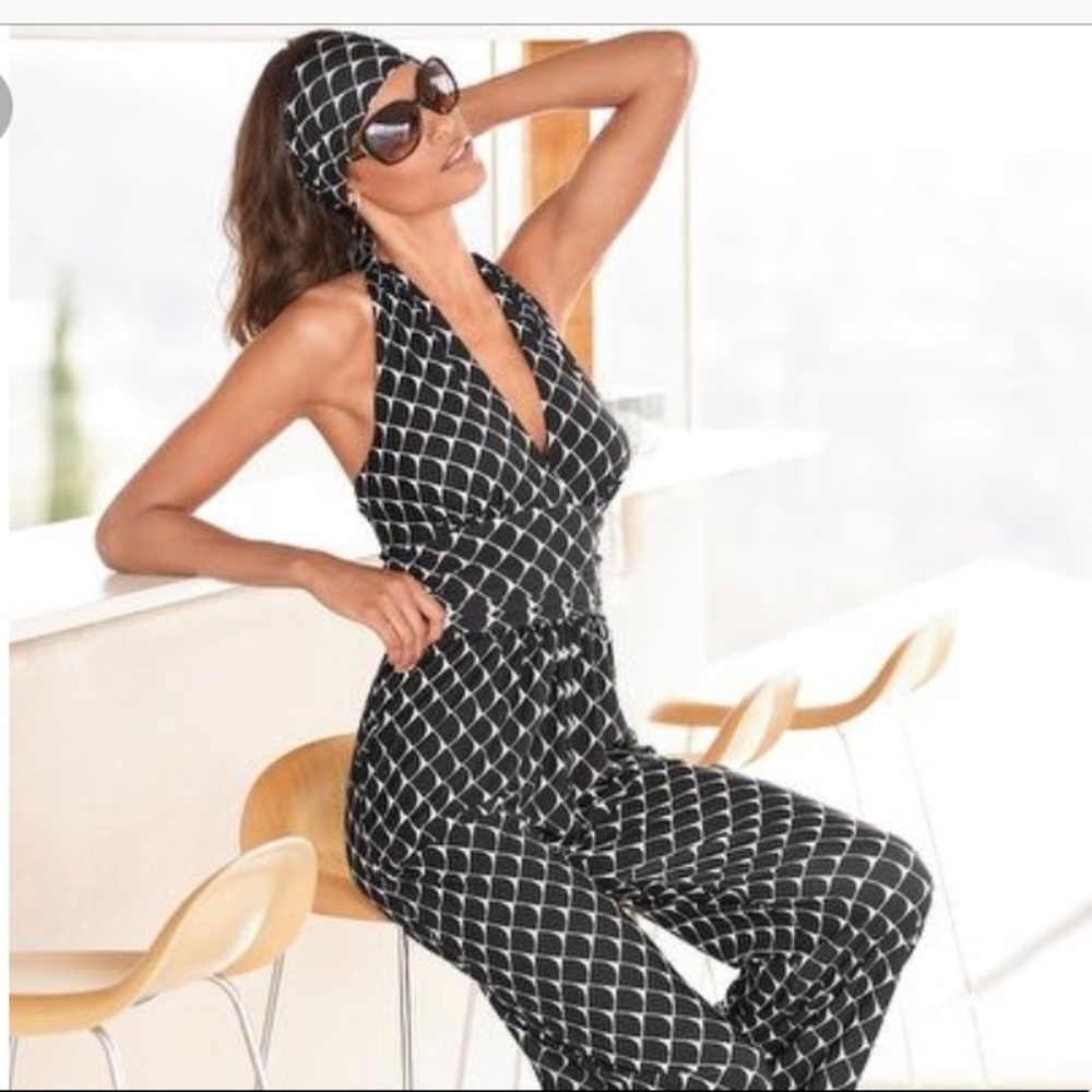Boston Proper Stretch Halter Jumpsuit Romper